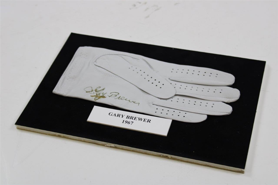 Gay Brewer Signed Golf Glove Display with 1967 Nameplate JSA ALOA