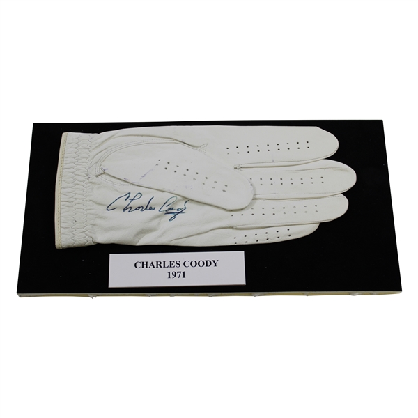 Charles Coody Signed Golf Glove Display with 1971 Nameplate JSA ALOA