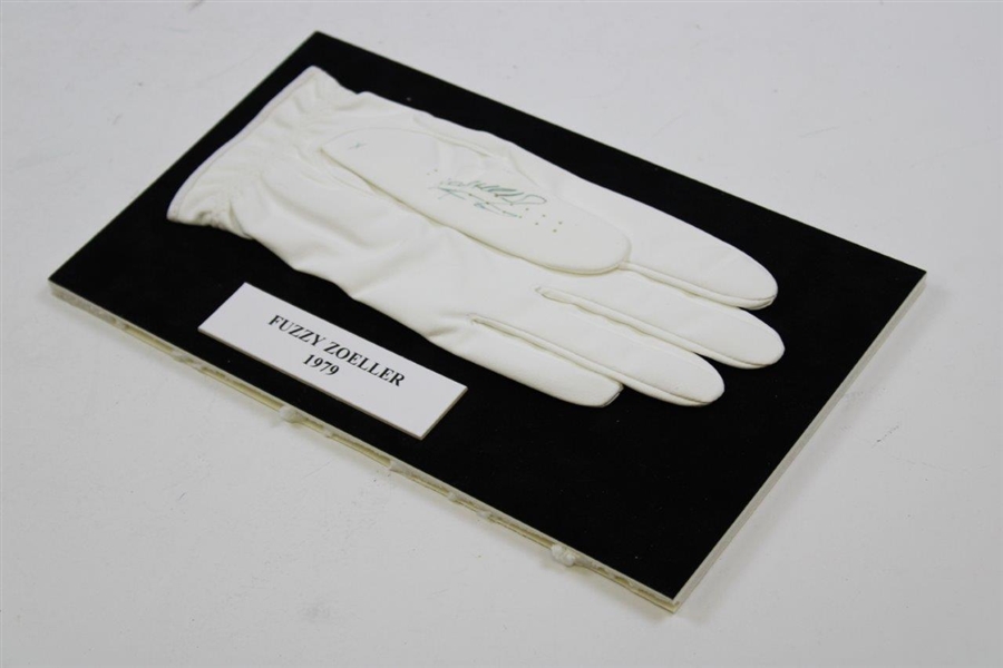 Fuzzy Zoeller Signed Golf Glove Display with 1979 Nameplate JSA ALOA
