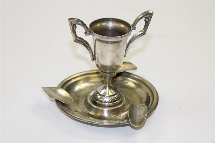 Vintage 1955 R.C.N.G.A. Open 2nd Flight Runner-Up Trophy Cup with Ash Tray Base