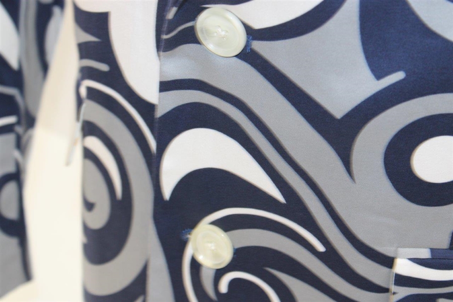 John Daly Signed Personal Hand-tailored LoudMouth Blue, Grey, & White Swirls Themed Sport Coat JSA ALOA