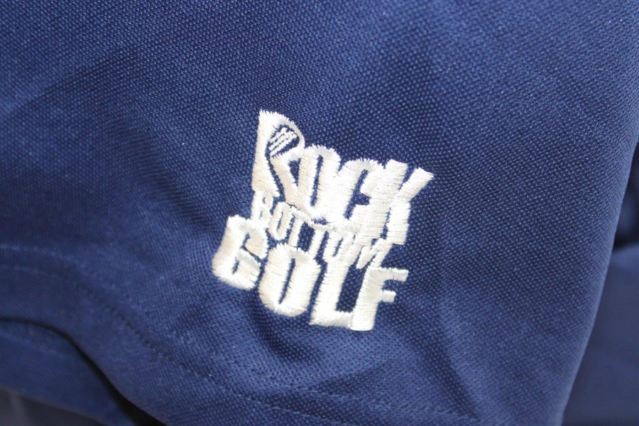 John Daly Signed Personal Match Worn Navy Blue Golf Shirt with Sponsors JSA ALOA