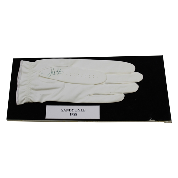 Sandy Lyle Signed Golf Glove Display with 1988 Nameplate JSA ALOA