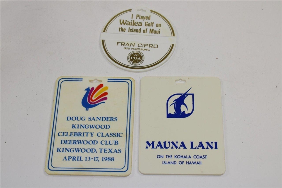 Chi-Chi Rodriguez's Personal Group of Three (3) Bag Tags - Doug Sanders Celebrity Classic, Mauna Lani, & Wailea