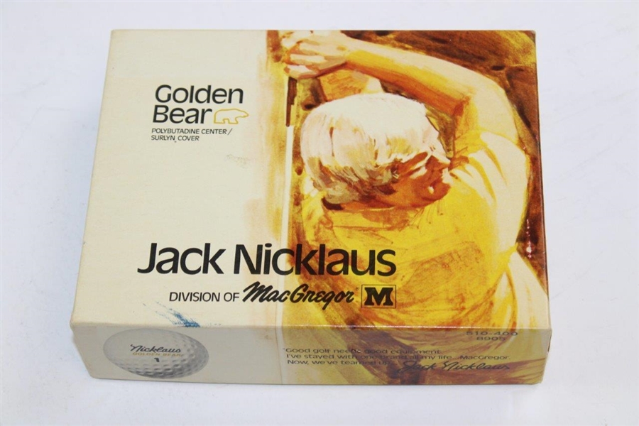 Classic Jack Nicklaus Dozen MacGregor 'Golden Bear' Logo Golf Balls with Four Sleeves