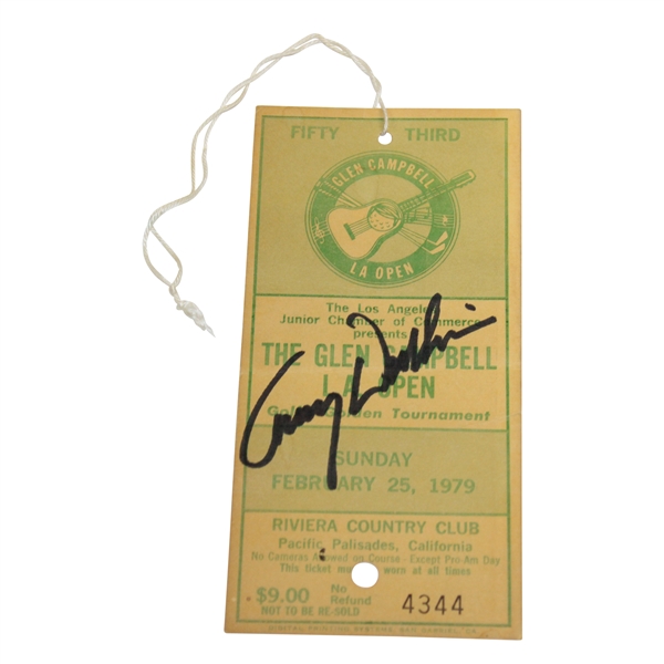 Lanny Wadkins Signed 1979 Glen Campbell L.A. Open at Riviera CC Sunday Ticket #4344 JSA ALOA