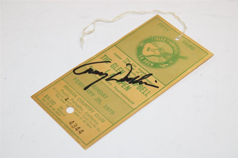 Lanny Wadkins Signed 1979 Glen Campbell L.A. Open at Riviera CC Sunday Ticket #4344 JSA ALOA
