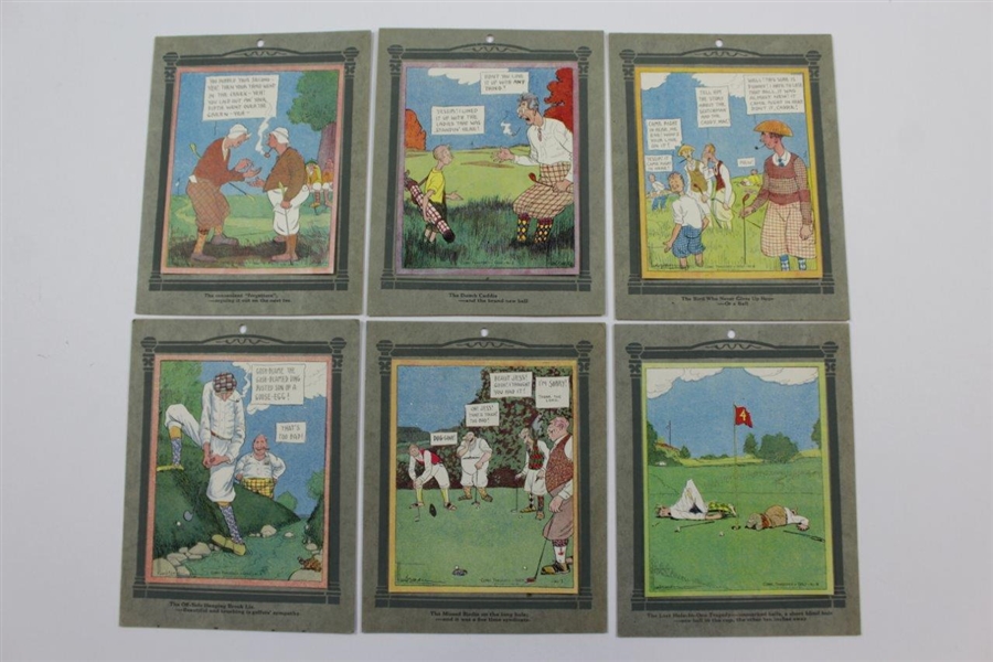 Set of Eleven (11) 'Comic Tragedies of Golf' Golf Cards by American Art Works, Inc