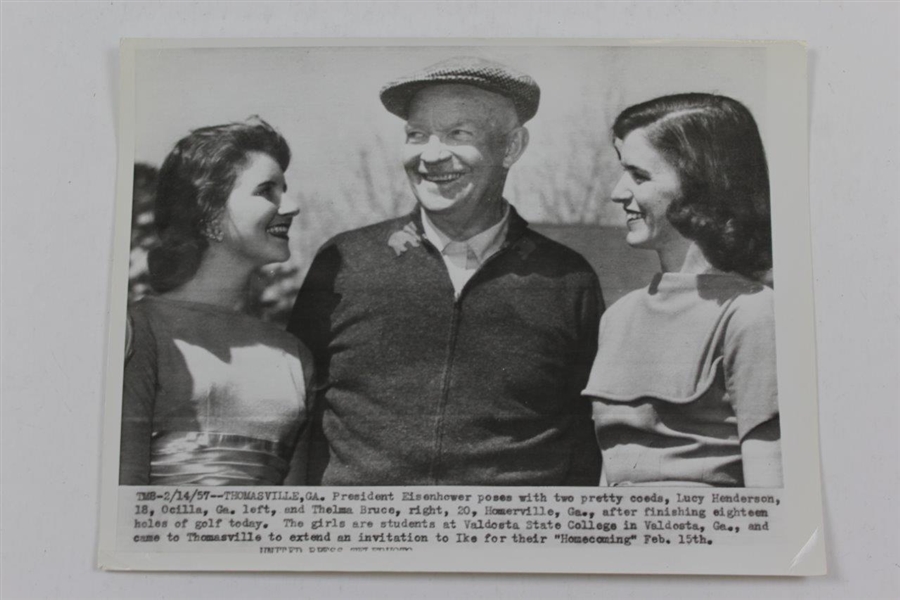 Three (3) Dwight Eisenhower United Press Photos at Glen Arven Country Club