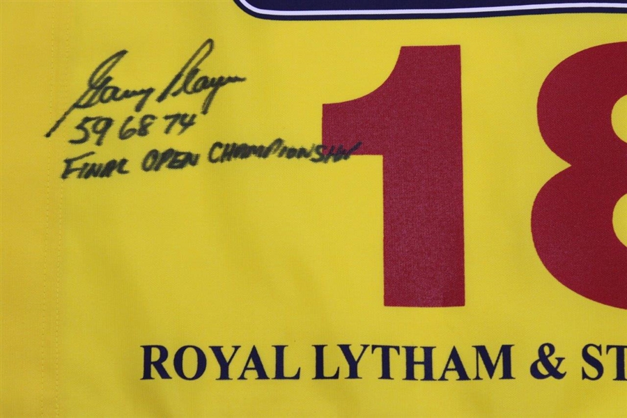 Gary Player Signed 2001 OPEN at Royal Lytham w/'59-68-74' & 'Final Open...' JSA ALOA