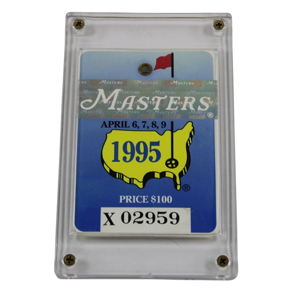 1995 Masters Tournament SERIES Badge #X02959 - Crenshaw Winner - Tiger's 1st Masters