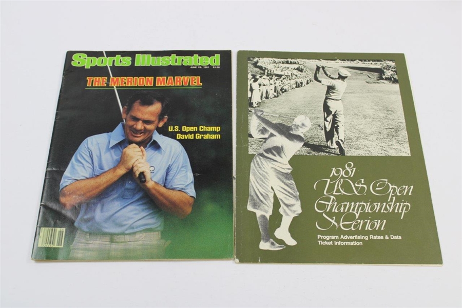 1981 US Open at Merion Program, Badge, Ticket, SI, Map, Advert Rates, & more