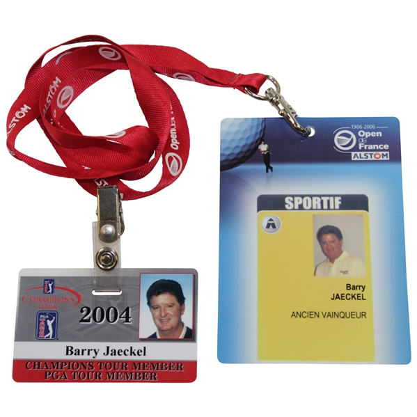 Barry Jaeckel's 2004 PGA Champions Tour Member ID & 2006 Open De France Alstom Sportif ID Pass