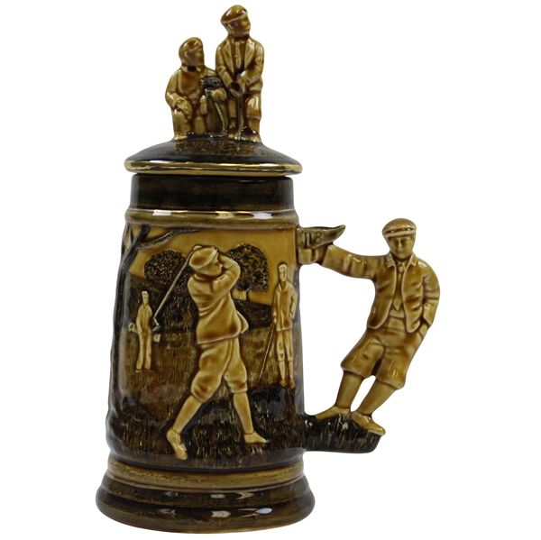 Golfer Themed Large Beer Tankard/Stein with Removable Lid by Babbacombe Pottery