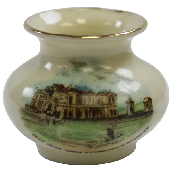 Early St. Andrews Nautilus Porcelain Vase - Golf Club House & Fountain