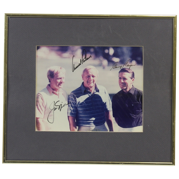 Gary Player's Personal Big 3 Palmer, Nicklaus, & Player Signed Photo - Framed JSA ALOA