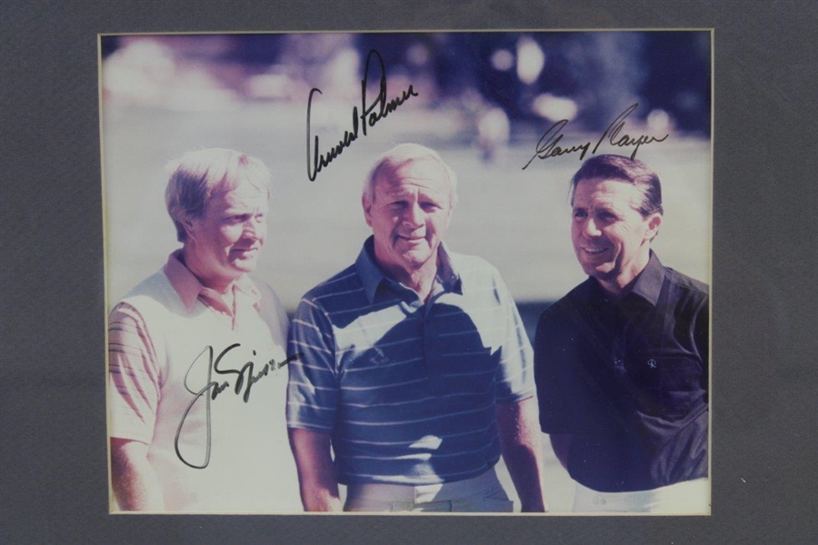 Gary Player's Personal Big 3 Palmer, Nicklaus, & Player Signed Photo - Framed JSA ALOA