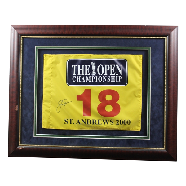 Jack Nicklaus Signed GB Ltd Ed 2000 The OPEN at St. Andrews Flag #717/2000 - Framed JSA ALOA