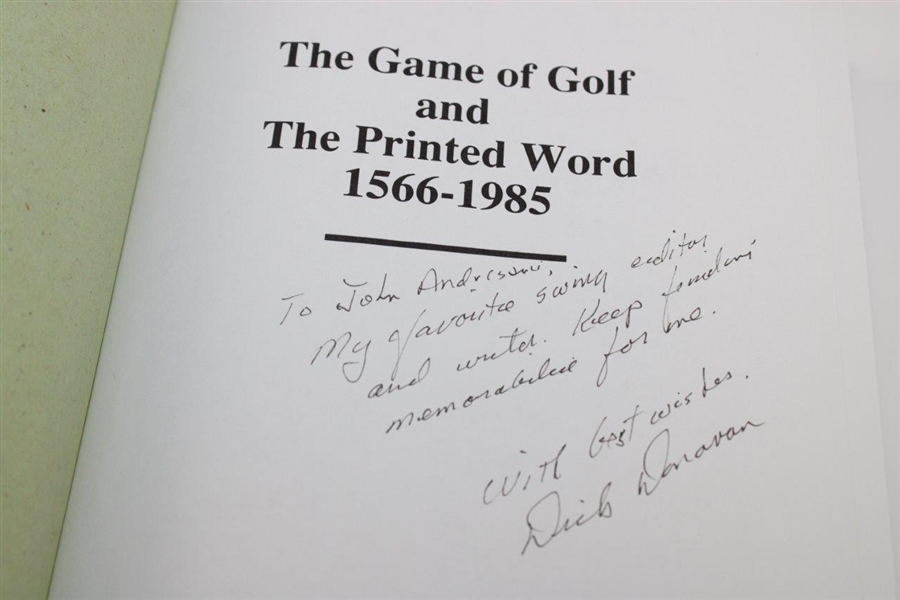 The Game of Golf and the Printed Word 1566-1985' Book Signed by Donovan - John Andrisani Collection