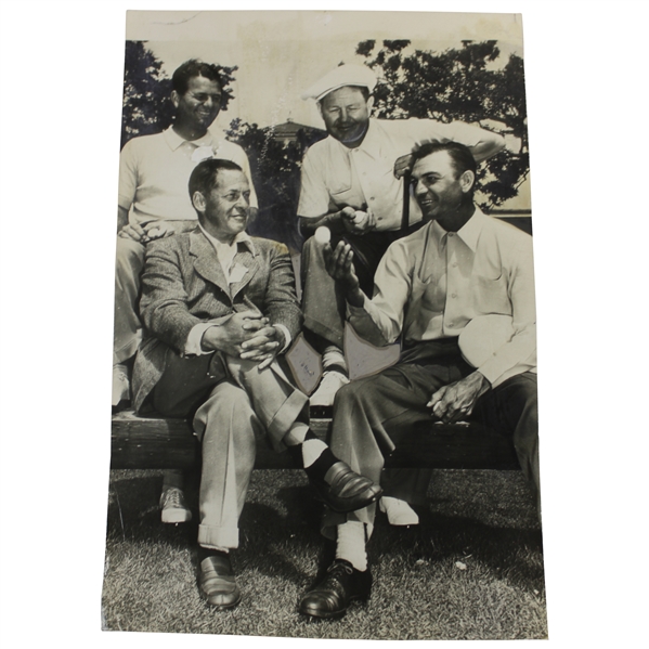 Bobby Jones, Ben Hogan, Jimmy Demaret and Byron Nelson at 1946 Masters Wire Photo - Famous Shot