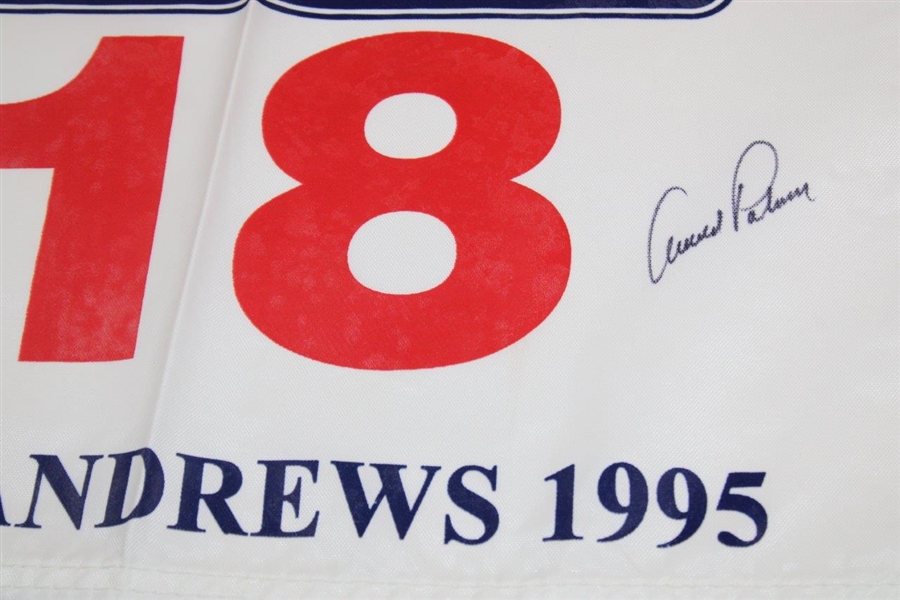 Arnold Palmer Signed 1995 OPEN Championship at St. Andrews White Flag - Final Open JSA ALOA