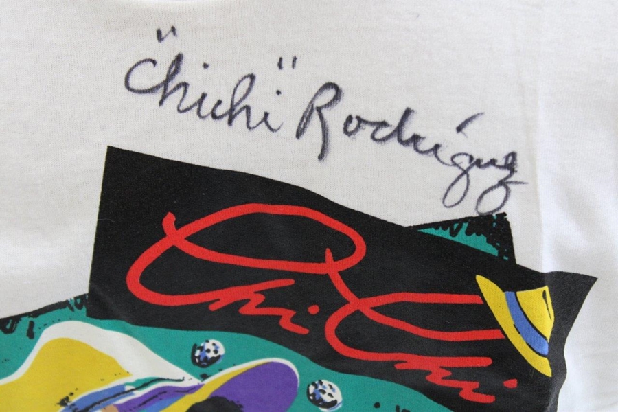 Chi-Chi Rodriguez Signed New with Tags White 'Chi Chi' Size Large Golf T-Shirt - Chi-Chi Rodriguez Collection JSA ALOA