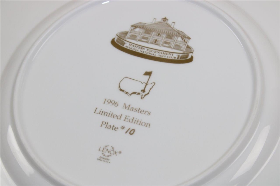 1996 Masters Tournament Lenox Commemorative Member Plate #10 with Original Box