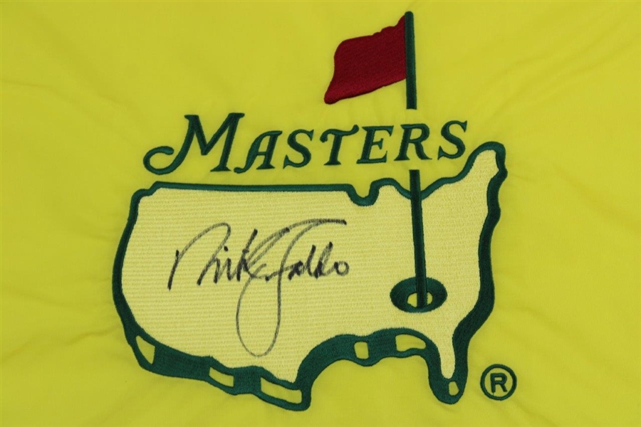 Nick Faldo Signed 1997 Masters Tournament Center Embroidered Flag JSA ALOA