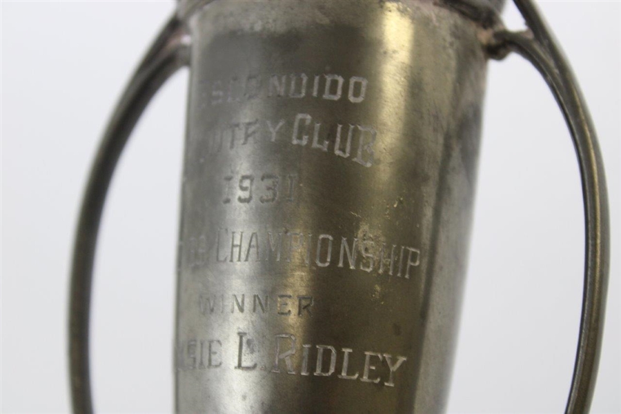 1931 Escondo Country Club Ladies Championship Trophy Won by Roxsie L. Ridley