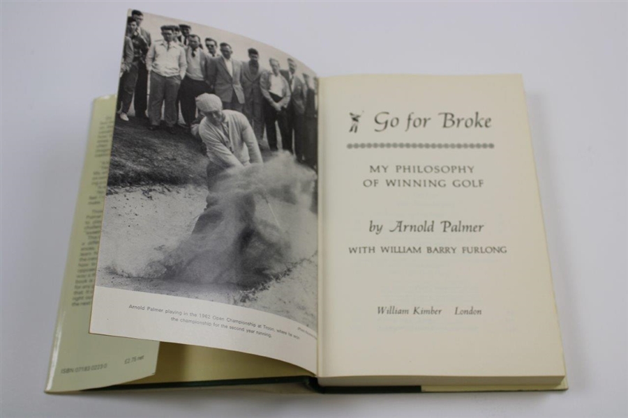 Arnold Palmer Signed Go For Broke Book To Brad JSA ALOA
