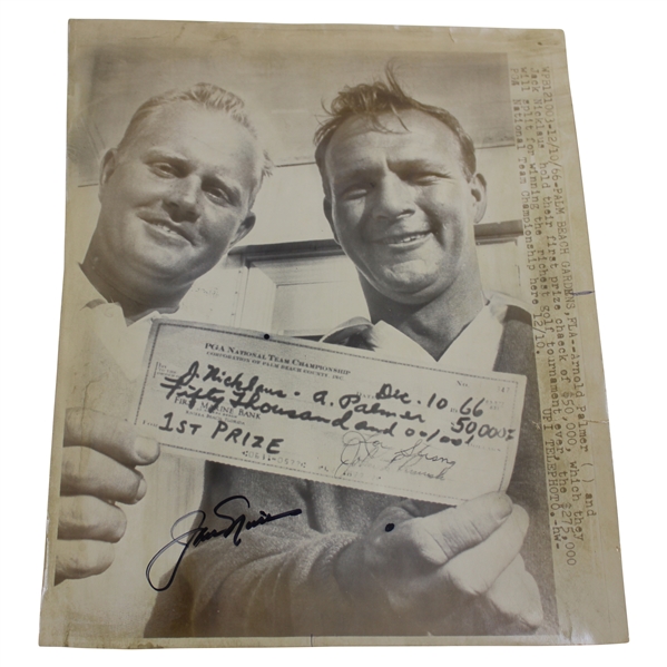 Jack Nicklaus Signed 1966 PGA Team Championship Photo JSA ALOA