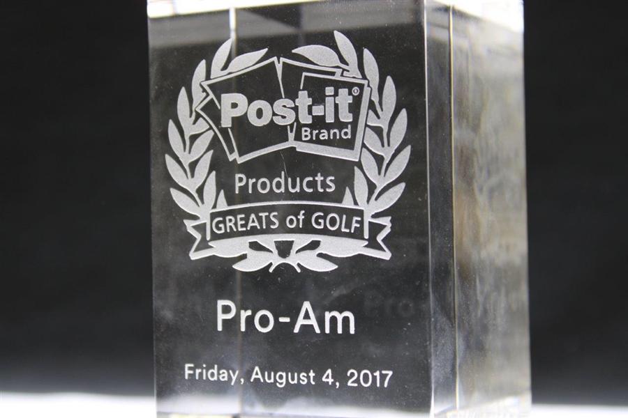 Chi Chi Rodriguez's 2017 Post-It Brand Greats of Golf Pro-Am Glass 2nd Place Trophy