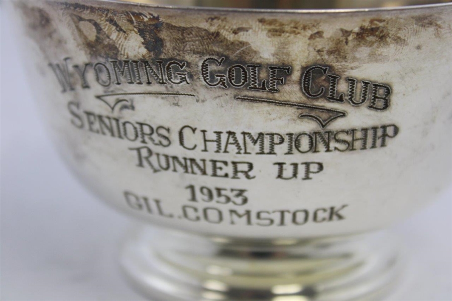 1953 Wyoming Golf Club Seniors Championship Runner-Up Trophy Bowl Won by Gil. Comstock