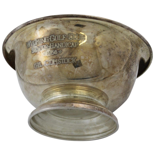 1958 Wyoming Golf Club Seniors Handicap Trophy Bowl Won by Gil Comstock