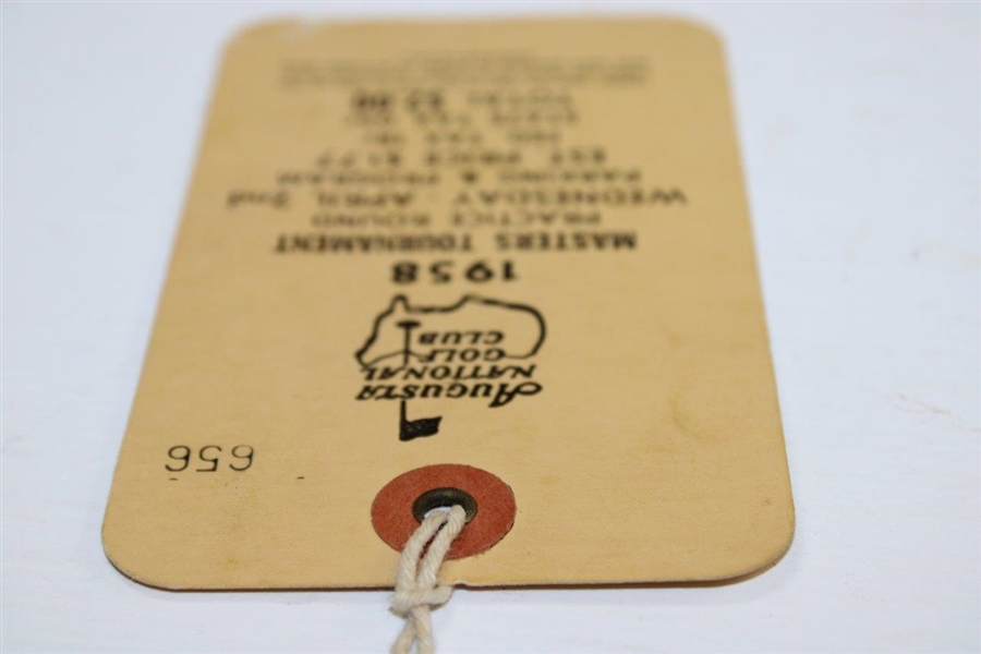 1958 Masters (Arnie ‘s First Win) Tournament Wednesday Ticket #656 with Original String
