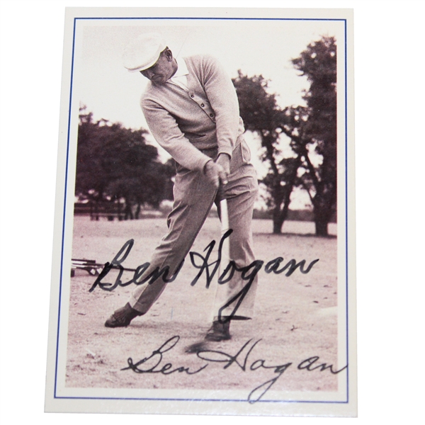 Ben Hogan Signed 'Ben Hogan Career Highlights' Golf Card JSA ALOA