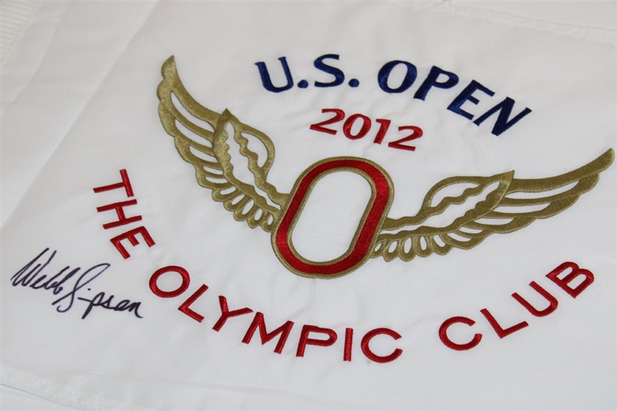 Webb Simpson Signed 2012 US Open at The Olympic Club Embroidered Flag PSA/DNA #U06635