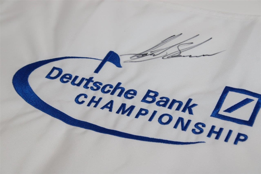 Henrik Stenson Signed 2013 Deutsche Bank Championship Embroidered Flag JSA #K03012