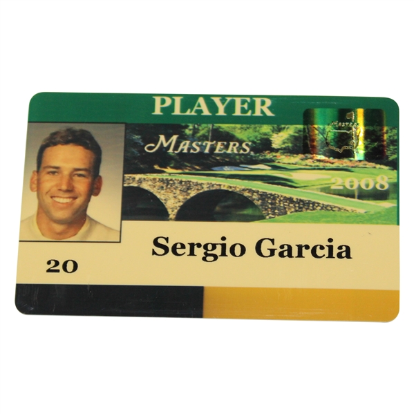 Sergio Garcia's Personal 2008 Masters Tournament Player Photo Id Badge #20