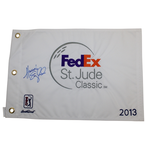 Harris English Signed 2013 Fedex St Jude Classic Flag JSA ALOA