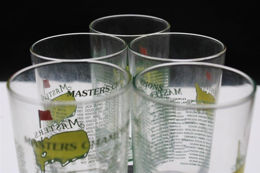 2008, 2009, 2010, 2011 & 2012 Masters Tournament Commemorative Glasses