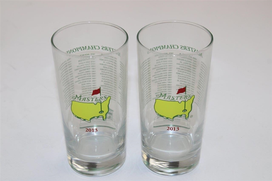 Pair of 2013 Masters Tournament Commemorative Glasses in Original Box
