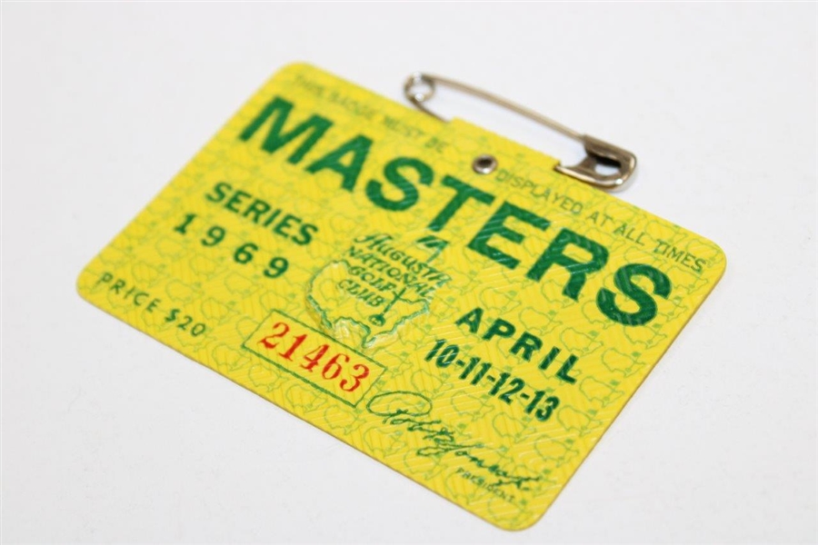 1969 Masters Tournament SERIES Badge #21463 - George Archer Winner