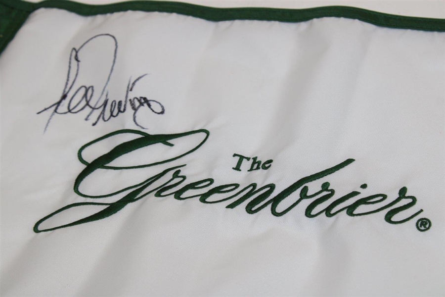 Lee Trevino Signed The Greenbrier Embroidered Course Flag JSA ALOA