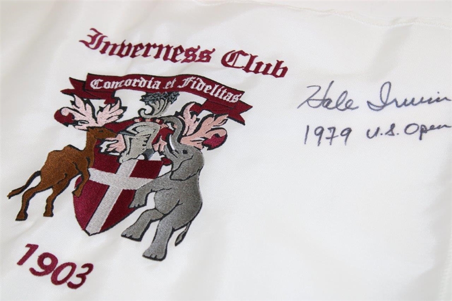 Hale Irwin Signed Inverness Club '1903' Embroidered Flag with '1979 US Open' JSA ALOA