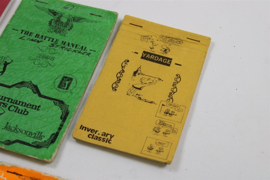 Five (5) Misc Official Yardage Books - Pebble, Riviera, & others - Linn Strickler Collection