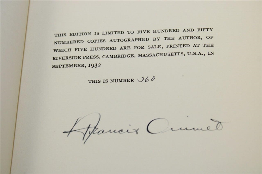 Francis Ouimet Signed 1932 Ltd Ed 'A Game Of Golf' 360/550 in Original Slipcase w/Original Wrapper JSA ALOA