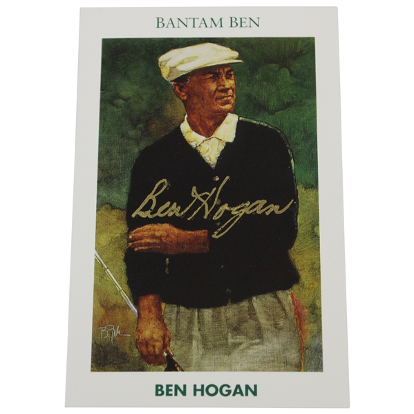 Ben Hogan Signed 1992 Mueller Promotional Golf Card in Gold JSA ALOA