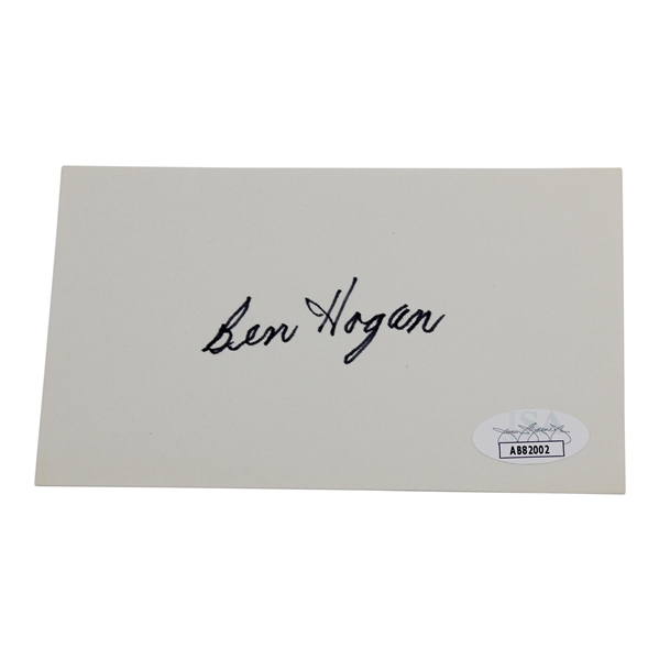 Ben Hogan Signed 3x5 Card JSA #AB82002