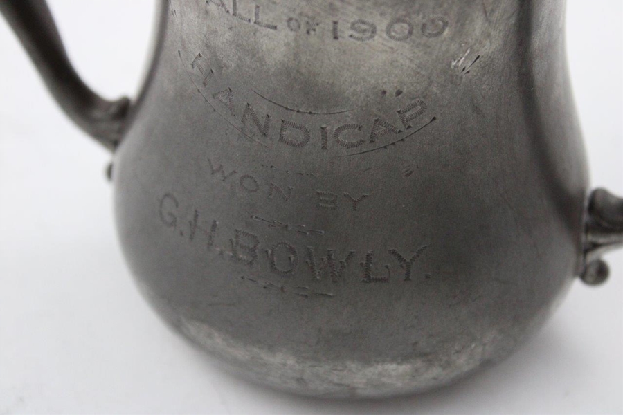 1900 Jersey City Golf Club Two Handled Fall Handicap Trophy Won by G.H. Bowly